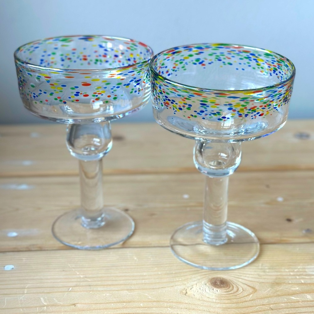 Fiesta by Crate and Barrel Hand Blow Margarita Glass